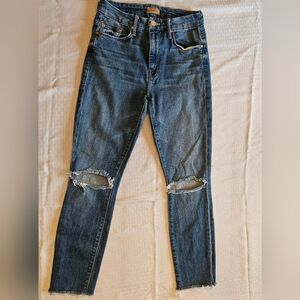 MOTHER High Waisted‎ Looker Ankle Fray Jeans Size 25 Distressed